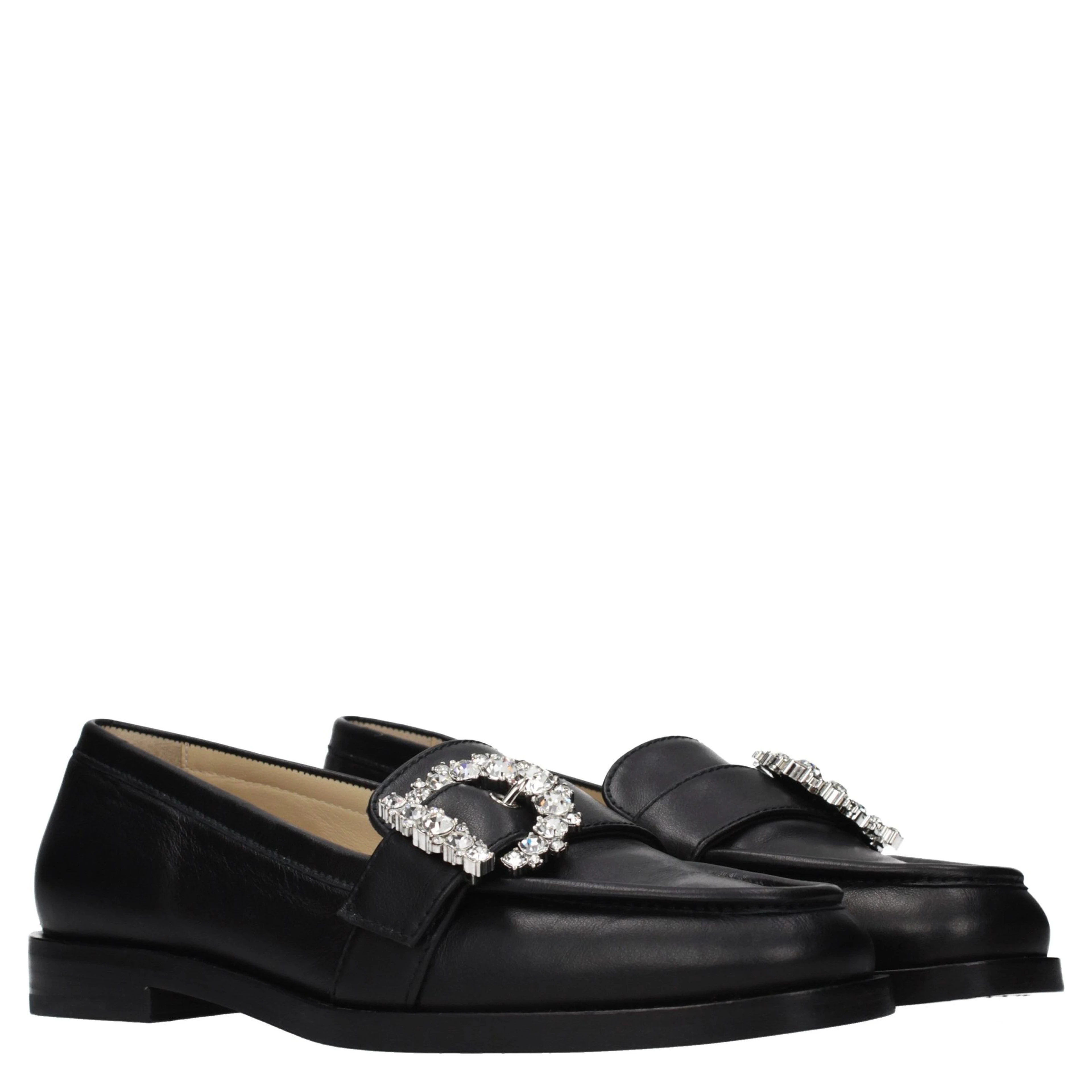 Black Leather Slip-On Loafers