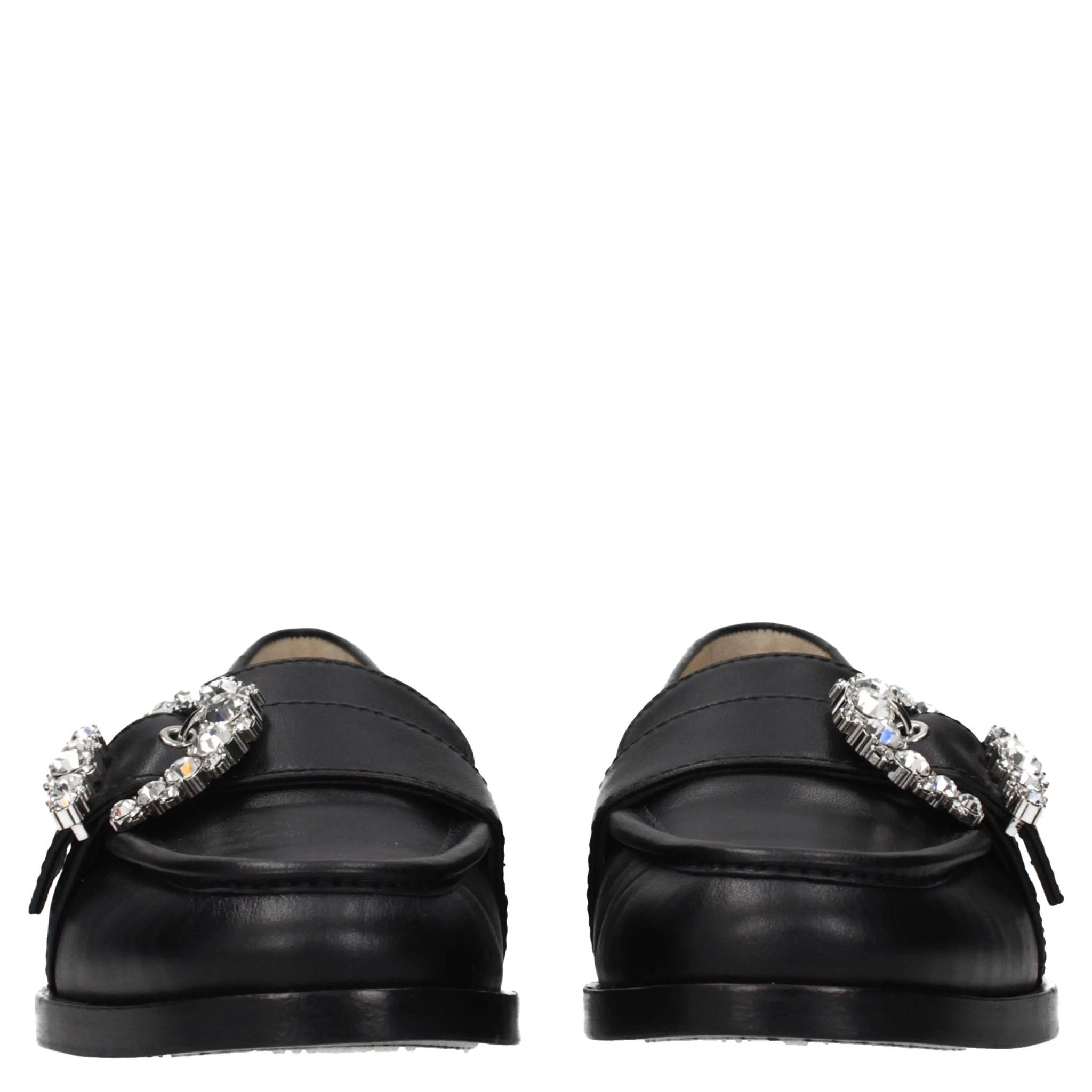 حذاء لوفر أسود من الجلد سهل الارتداء