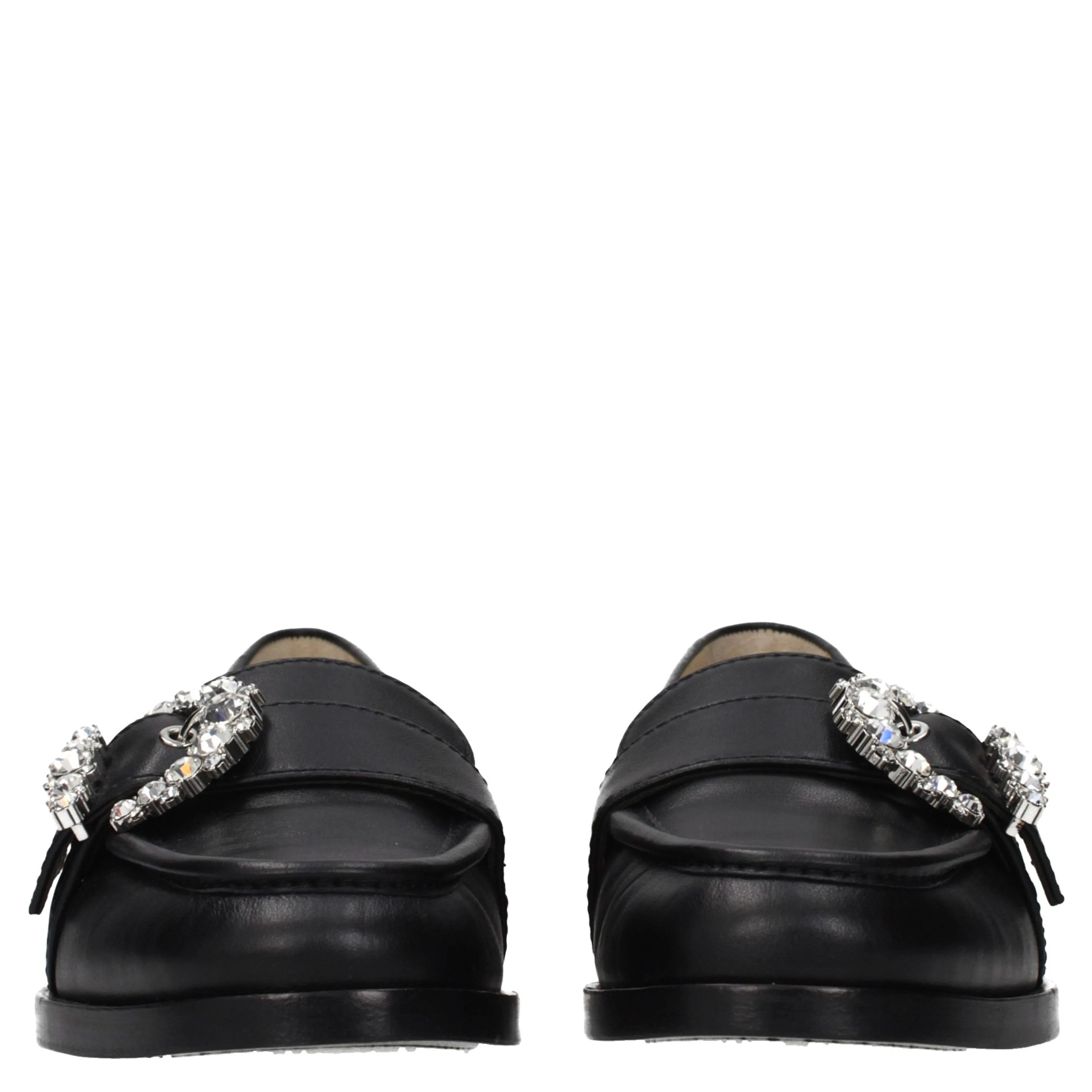 Black Leather Slip-On Loafers
