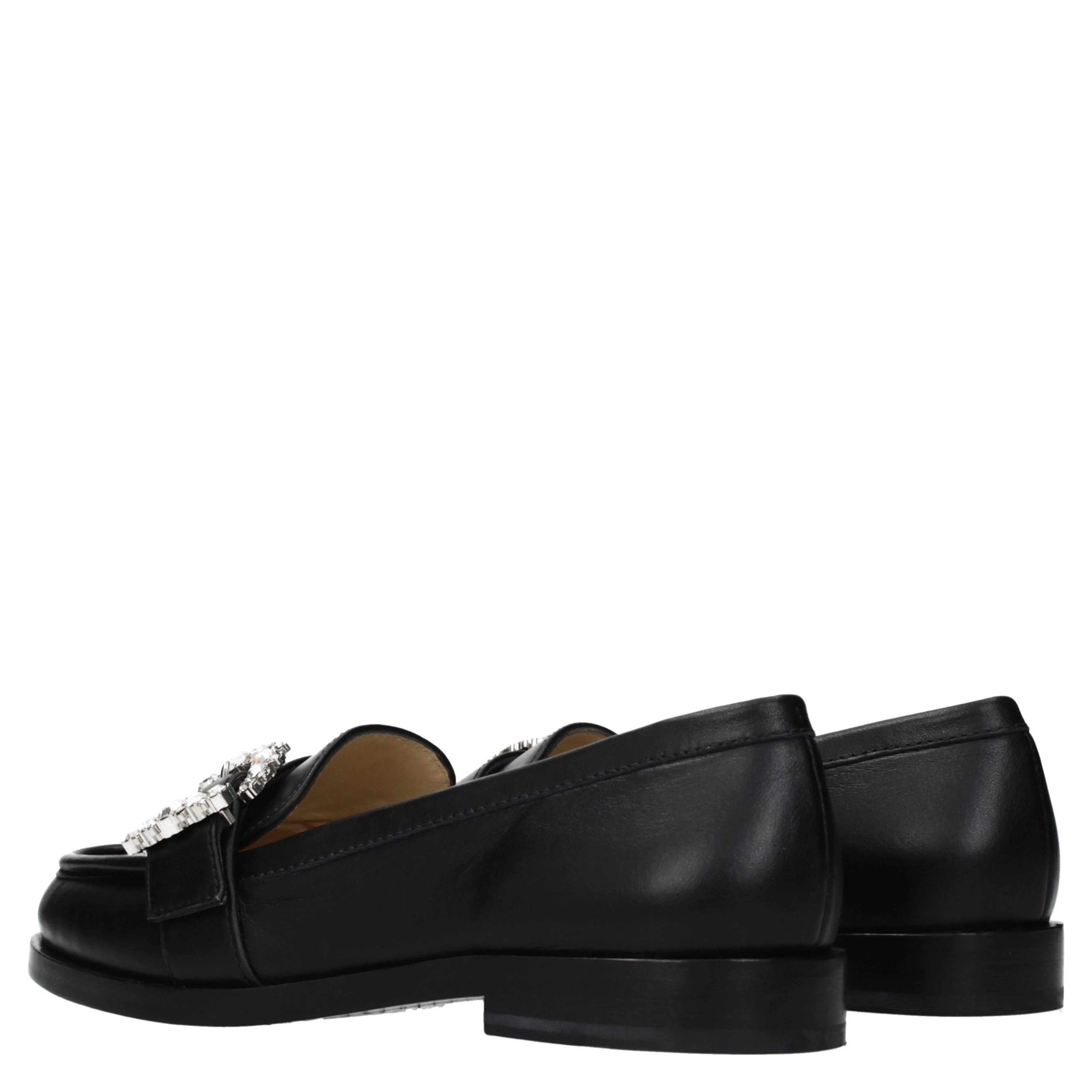 Black Leather Slip-On Loafers