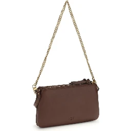 حقيبة كتف بوس توروس من جلد العجل البني