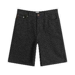 Laser monogram denim shorts