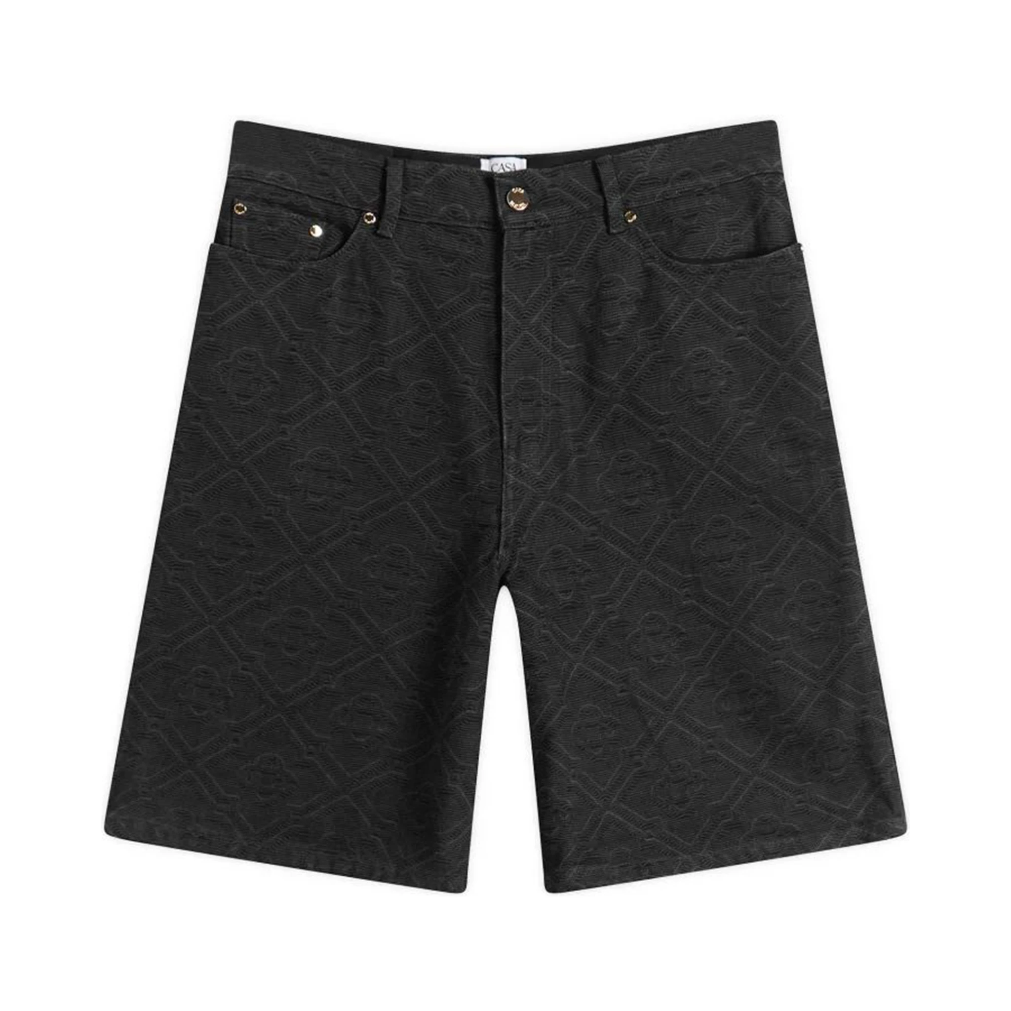 Laser monogram denim shorts