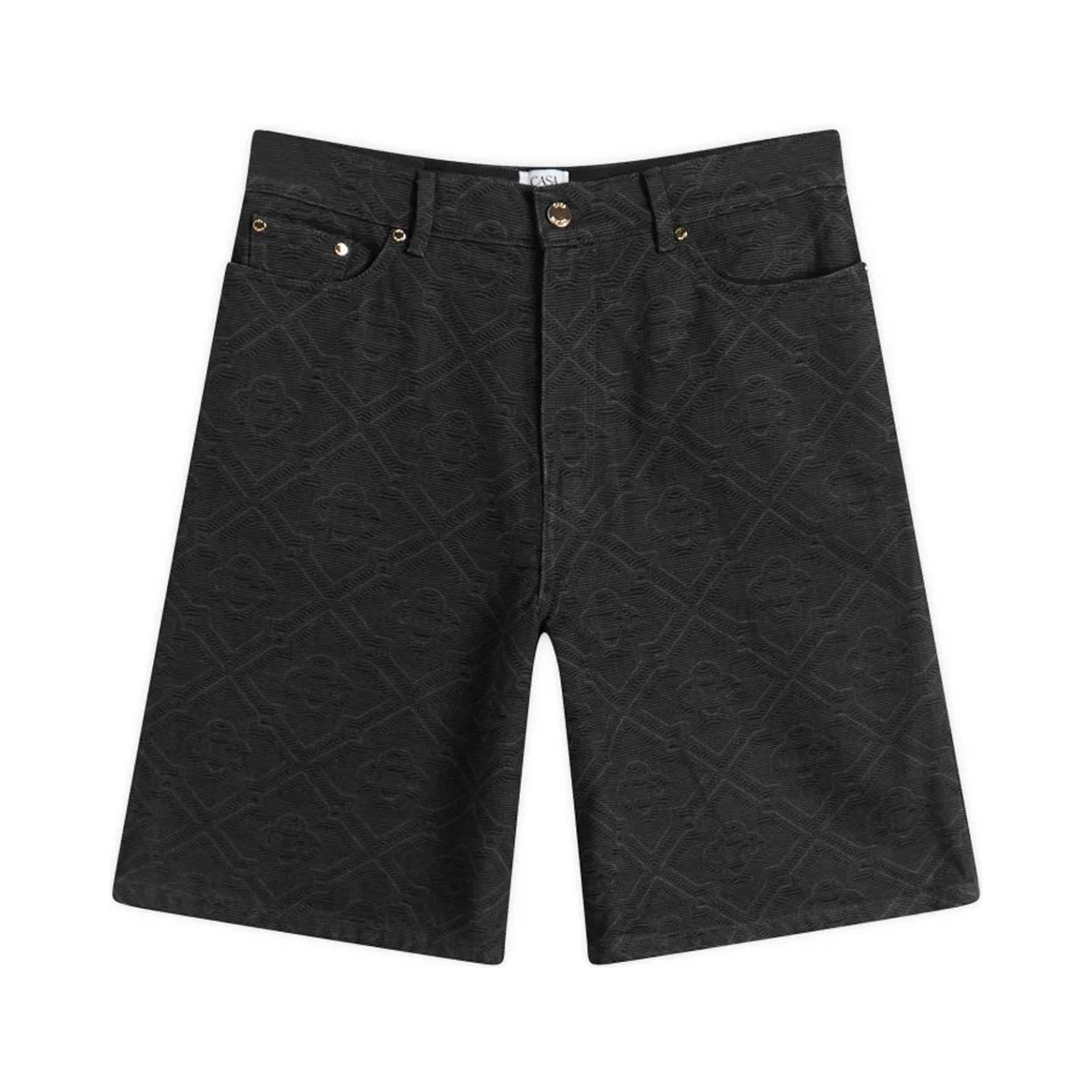 Laser monogram denim shorts