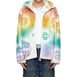 Halftone monogram fleece jacket