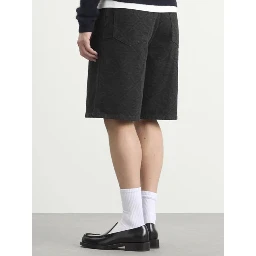 Laser monogram denim shorts