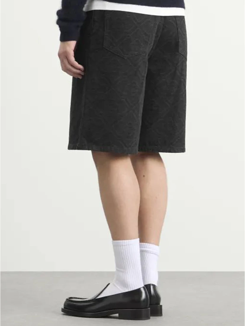 Laser monogram denim shorts