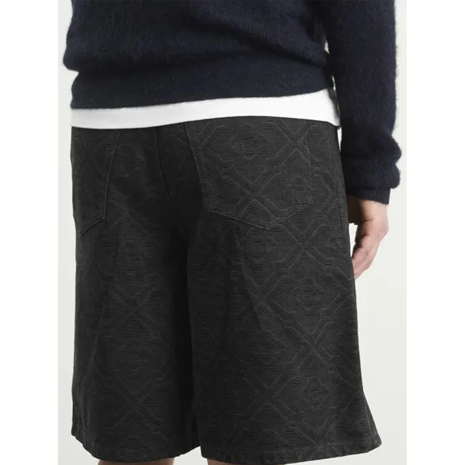 Laser monogram denim shorts
