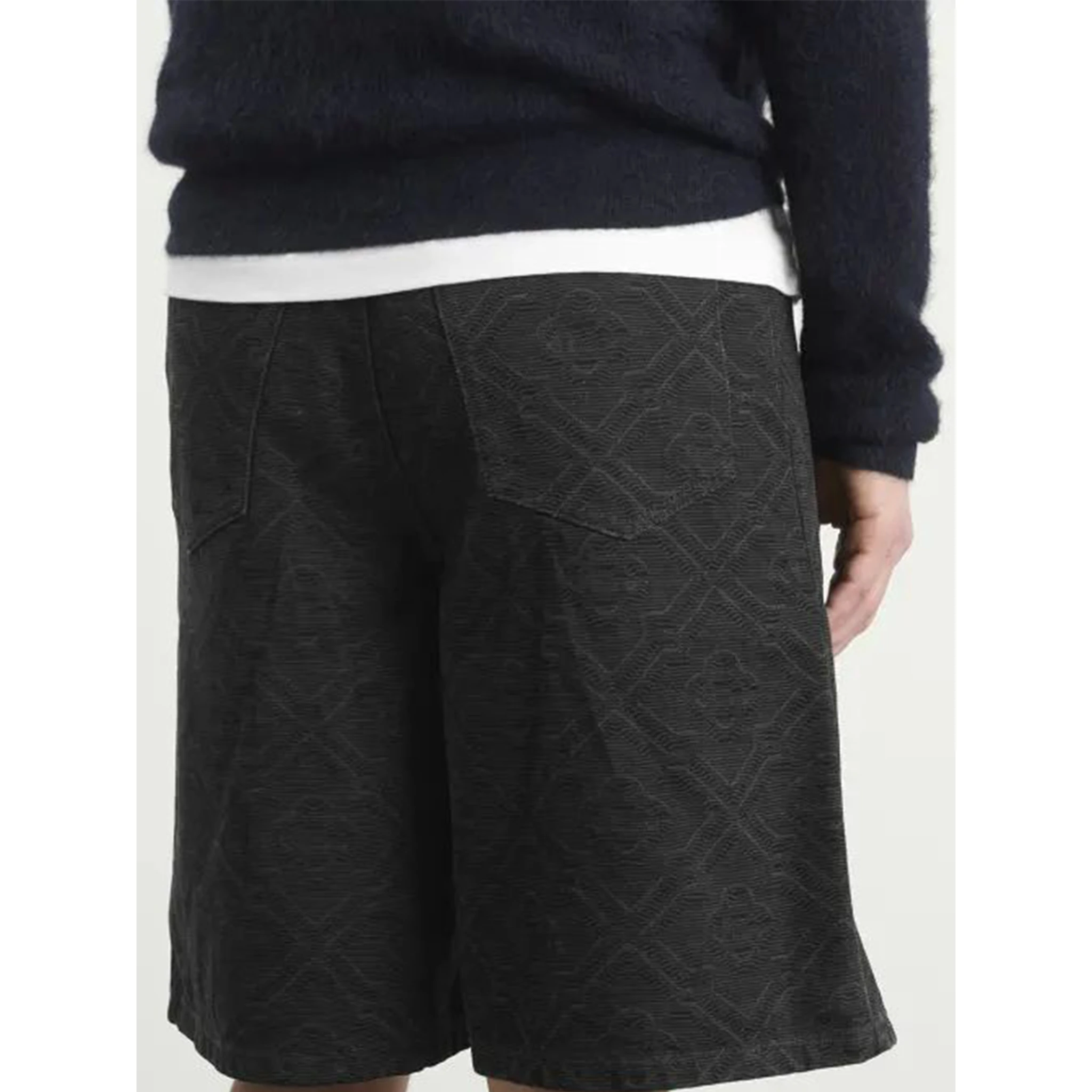 Laser monogram denim shorts