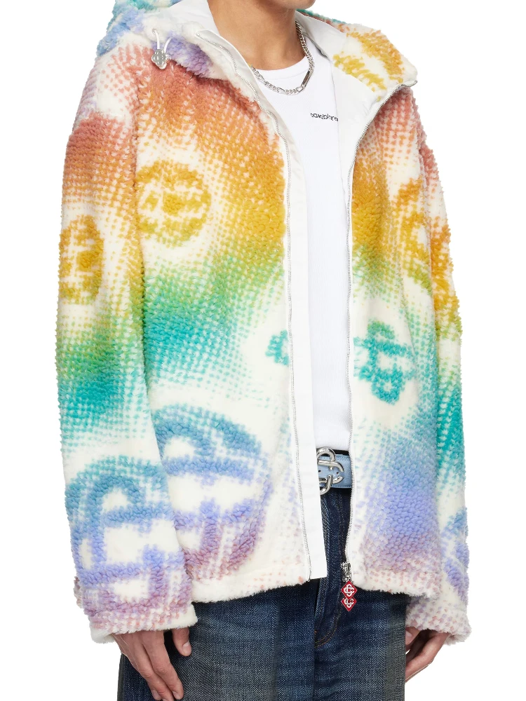 Halftone monogram fleece jacket alternative