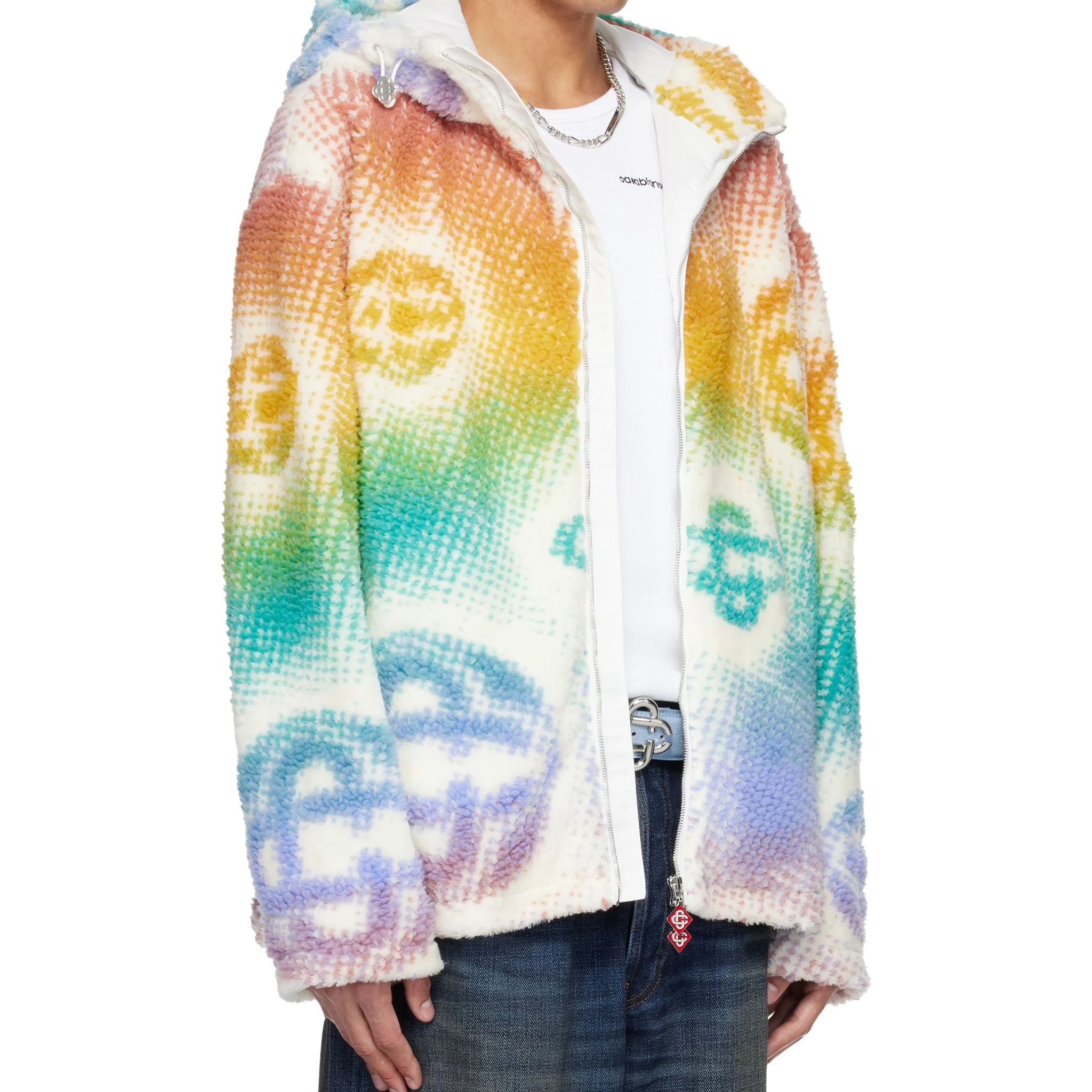 Halftone monogram fleece jacket