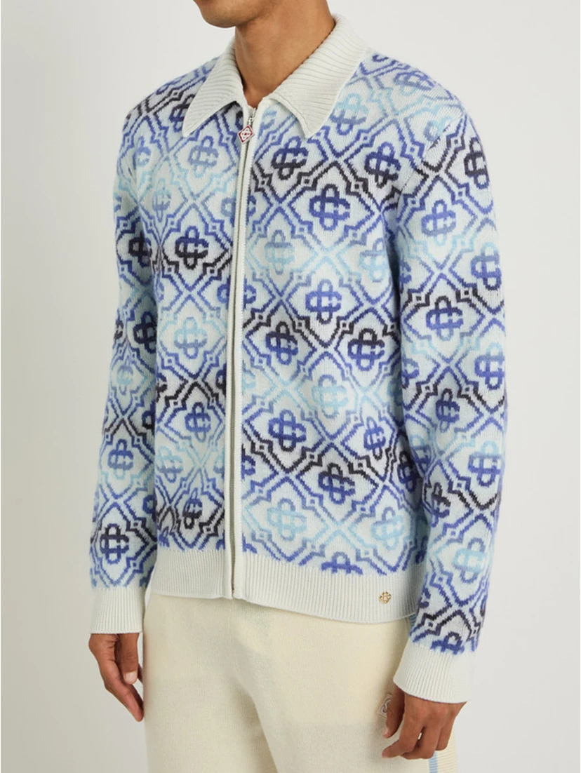 Space Dye zip sweater