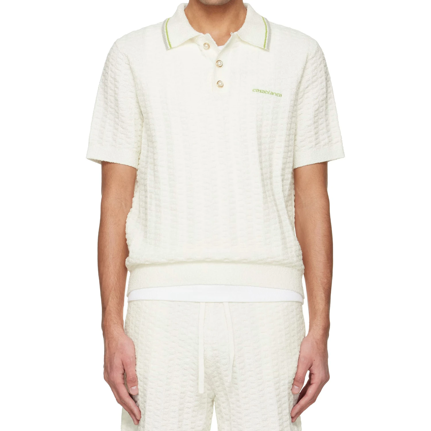 Tennis bouclé polo shirt
