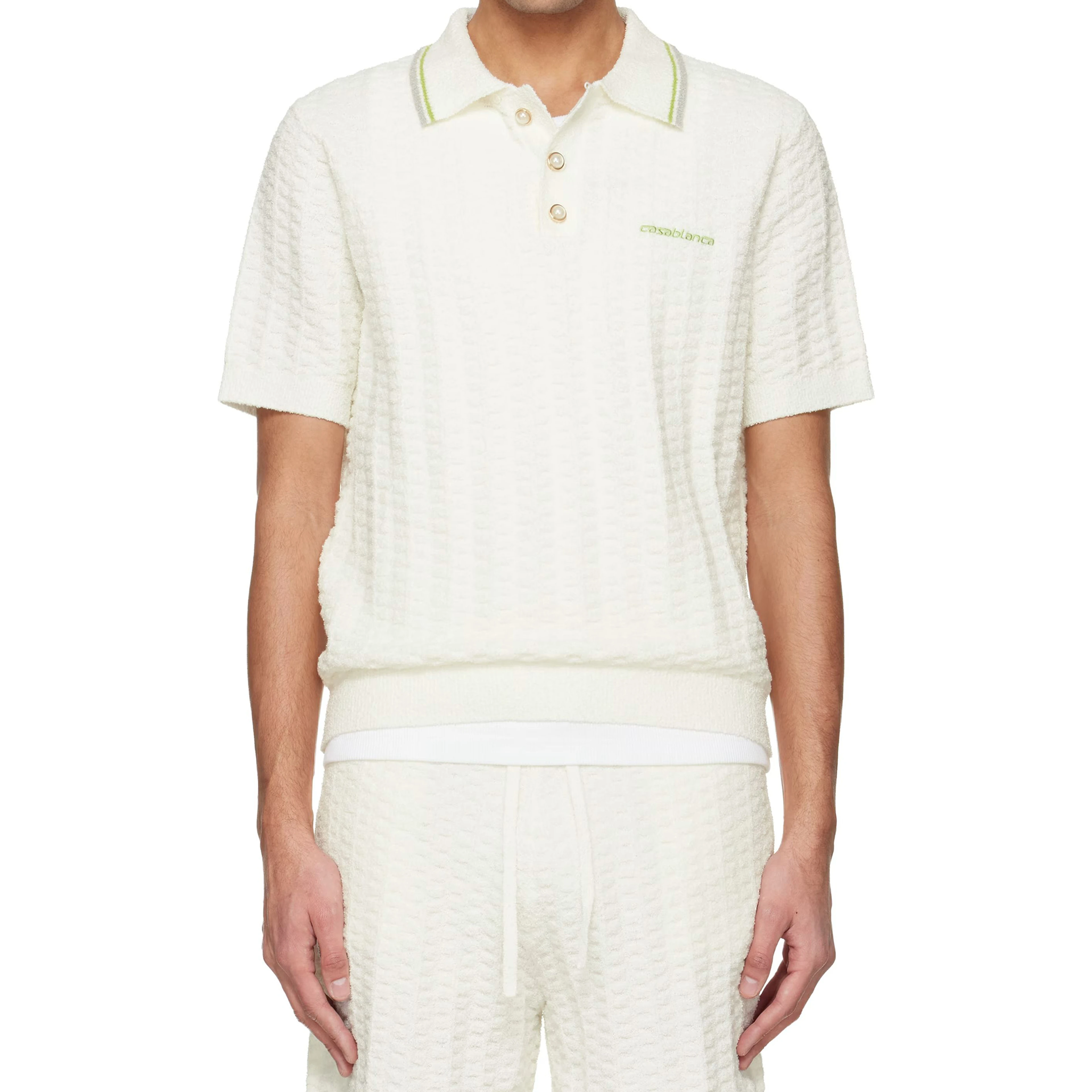 Tennis bouclé polo shirt