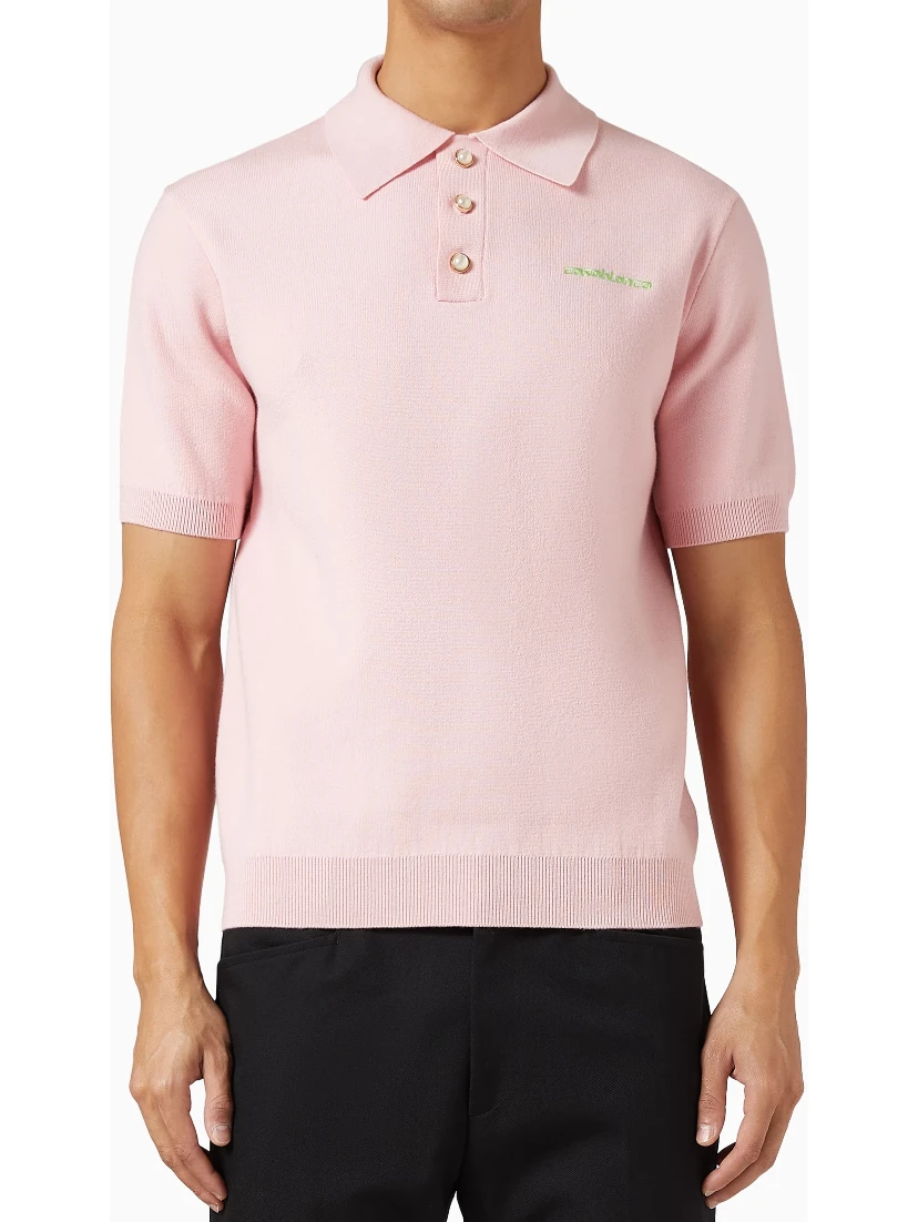 Wool-blend polo shirt