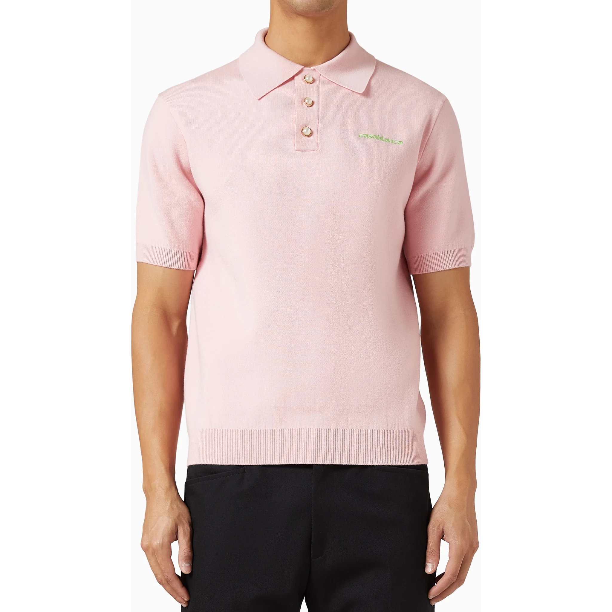 Wool-blend polo shirt