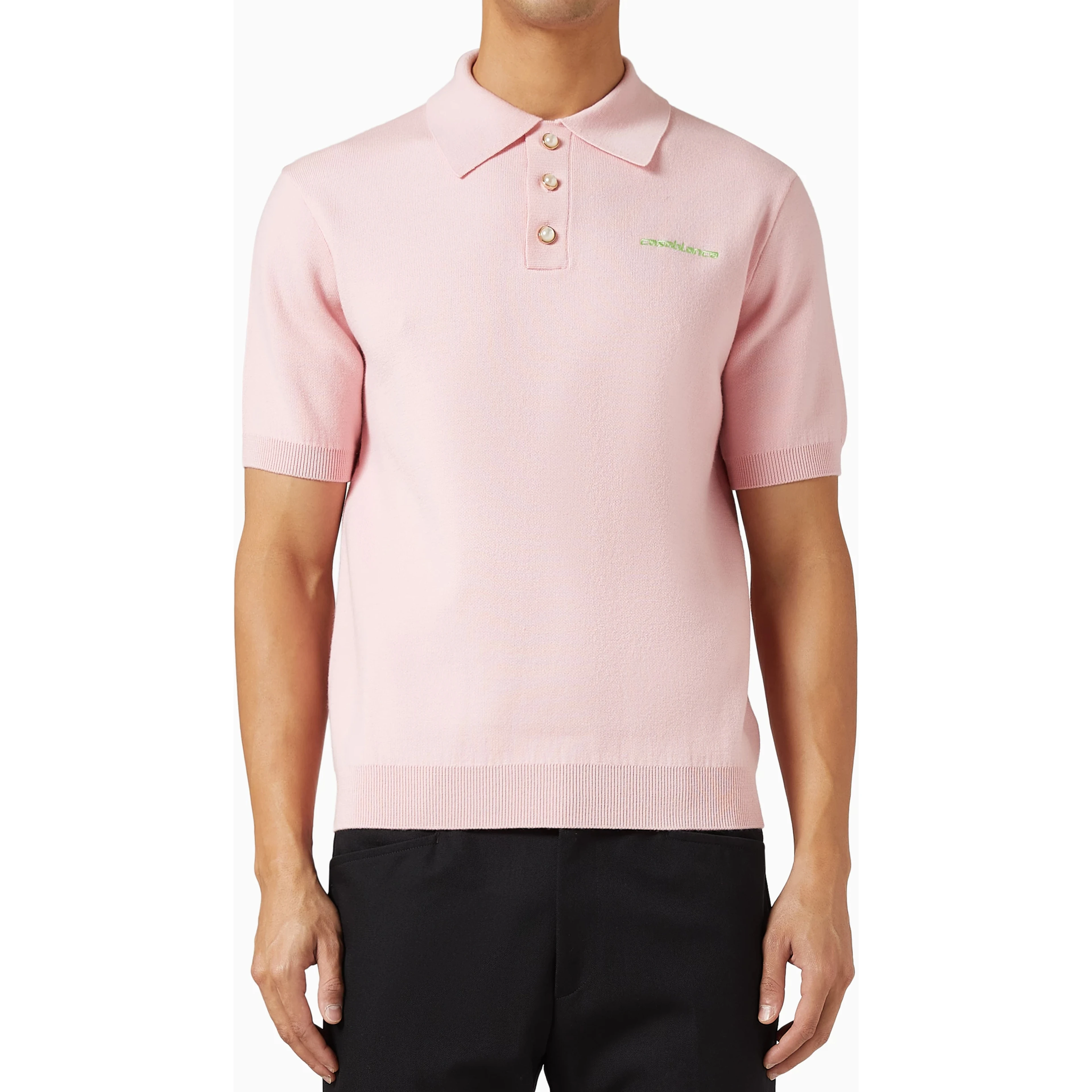 Wool-blend polo shirt
