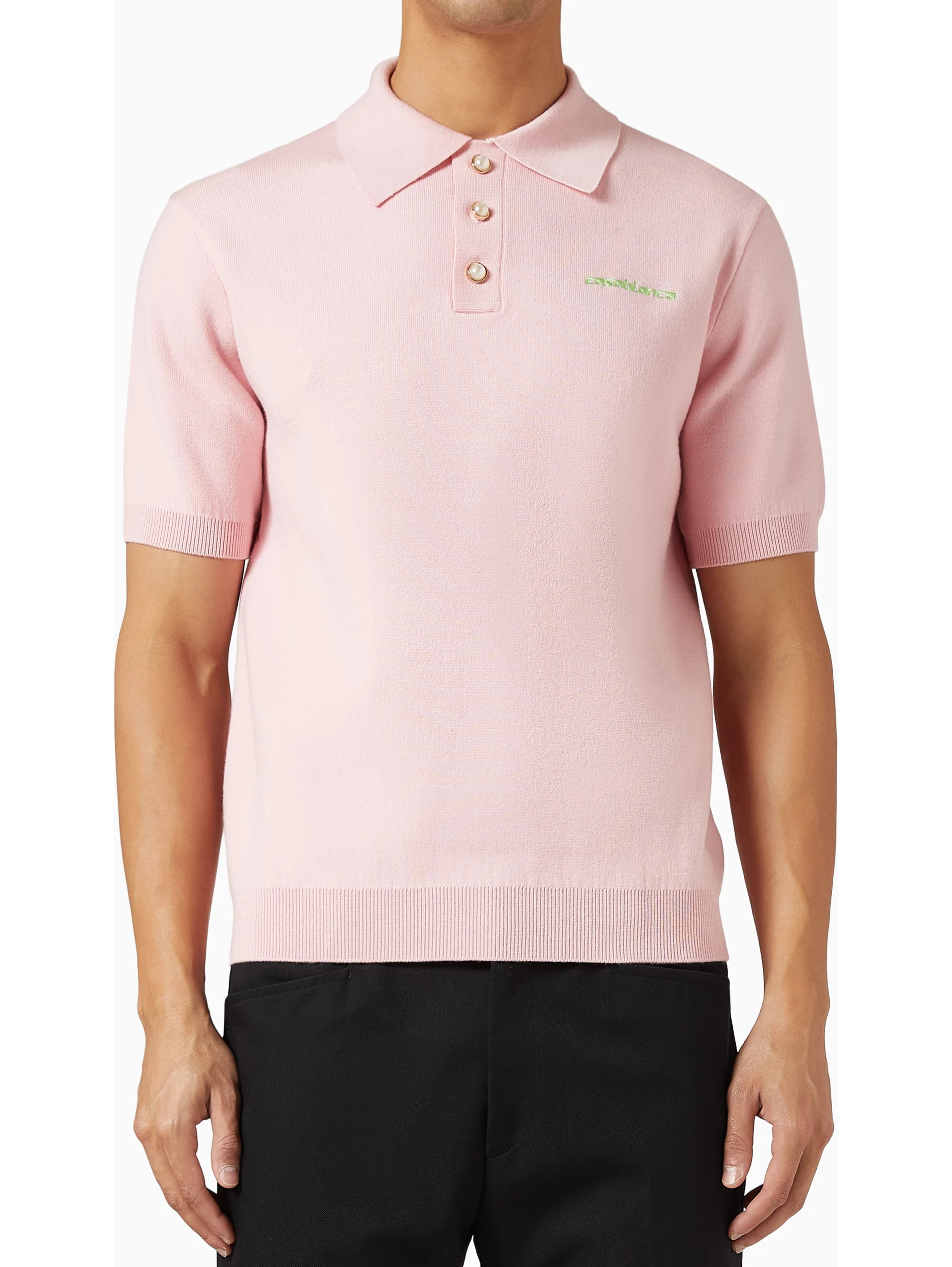 Wool-blend polo shirt