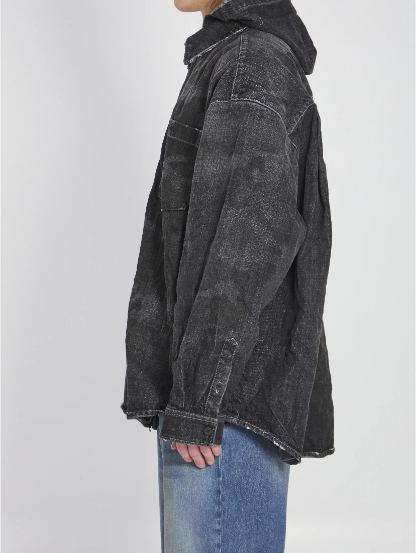 Hooded denim parka