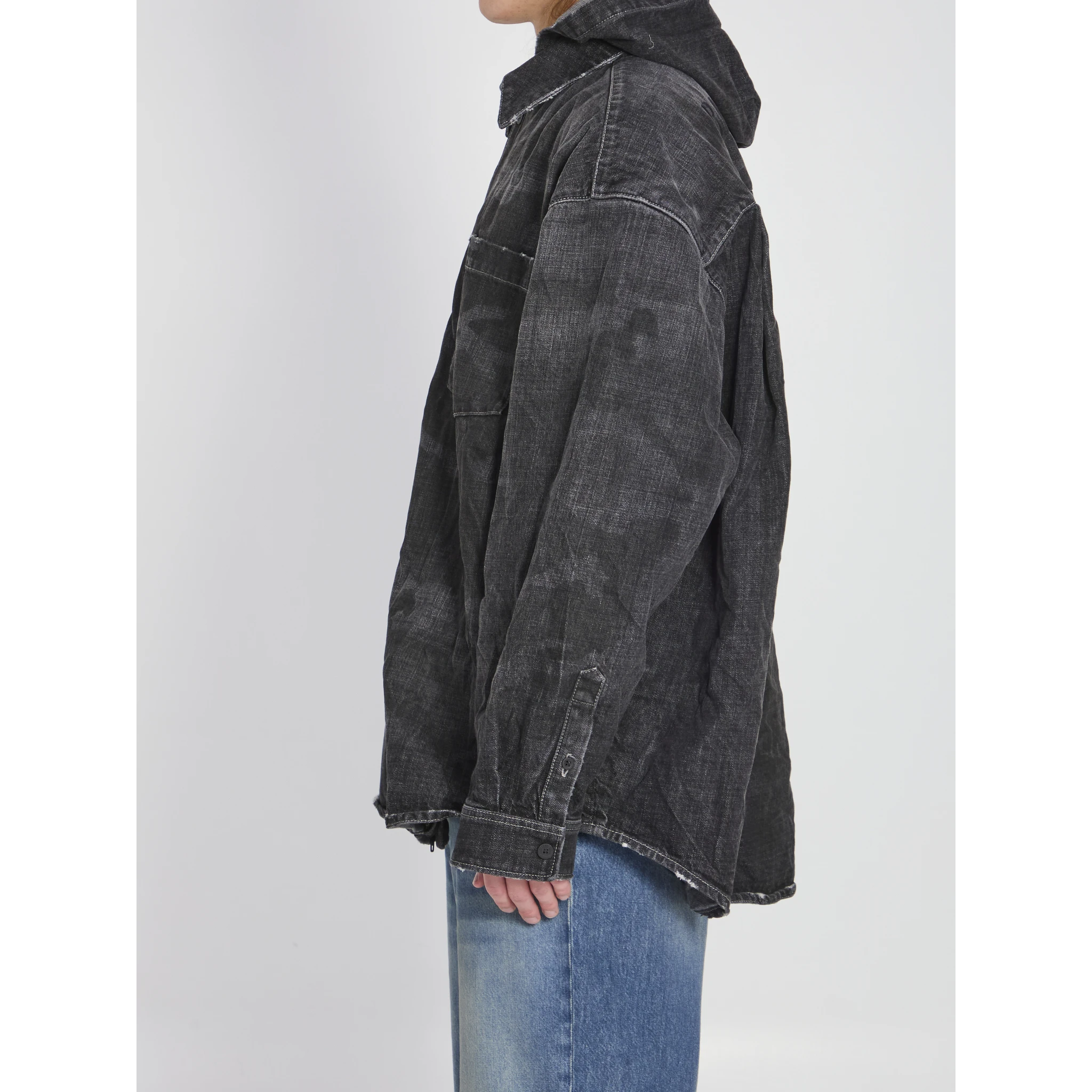 Hooded denim parka