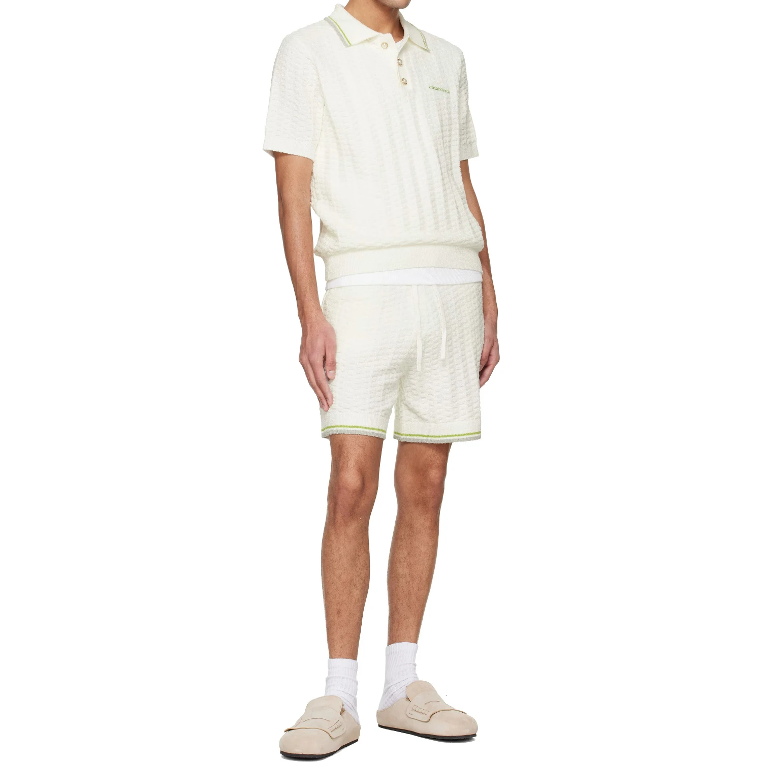 Tennis bouclé polo shirt