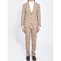 Single-breasted suit in virgin wool and silk