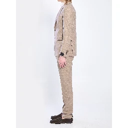 Single-breasted suit in virgin wool and silk