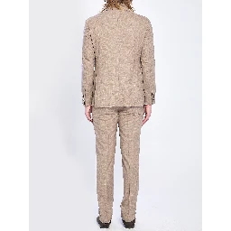 Single-breasted suit in virgin wool and silk