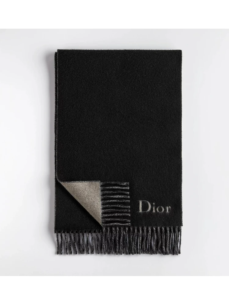 Wool and cashmere double-face scarf