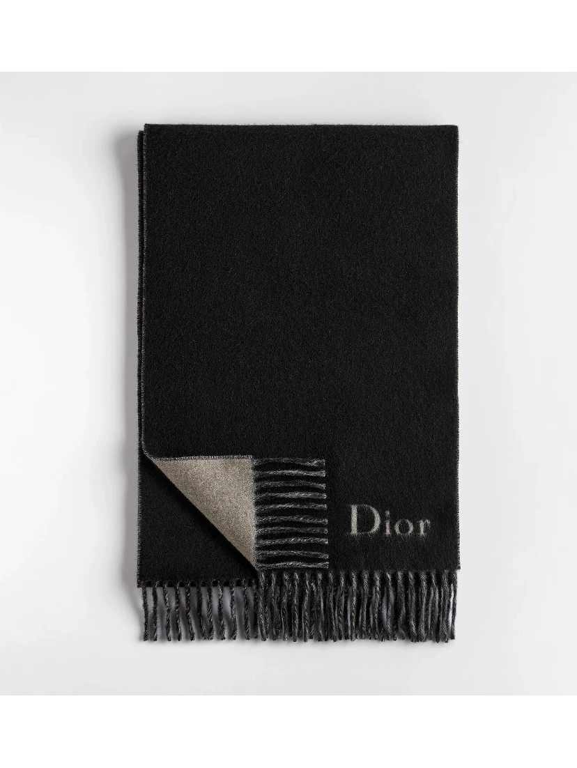 Wool and cashmere double-face scarf