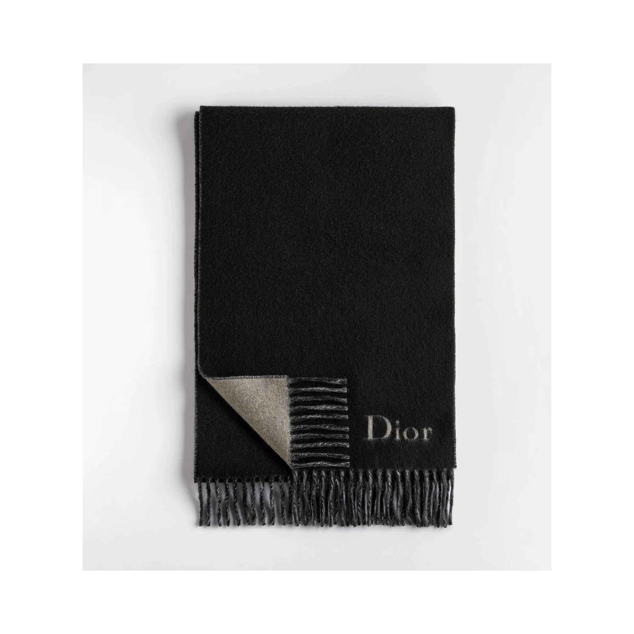 Wool and cashmere double-face scarf