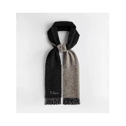 Wool and cashmere double-face scarf