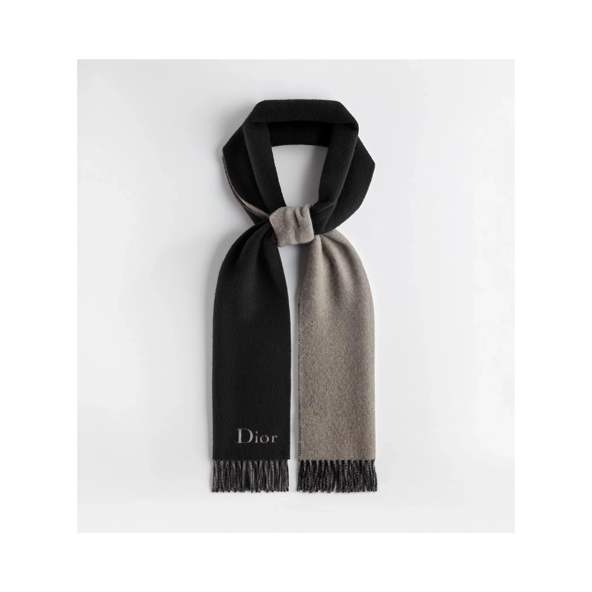 Wool and cashmere double-face scarf