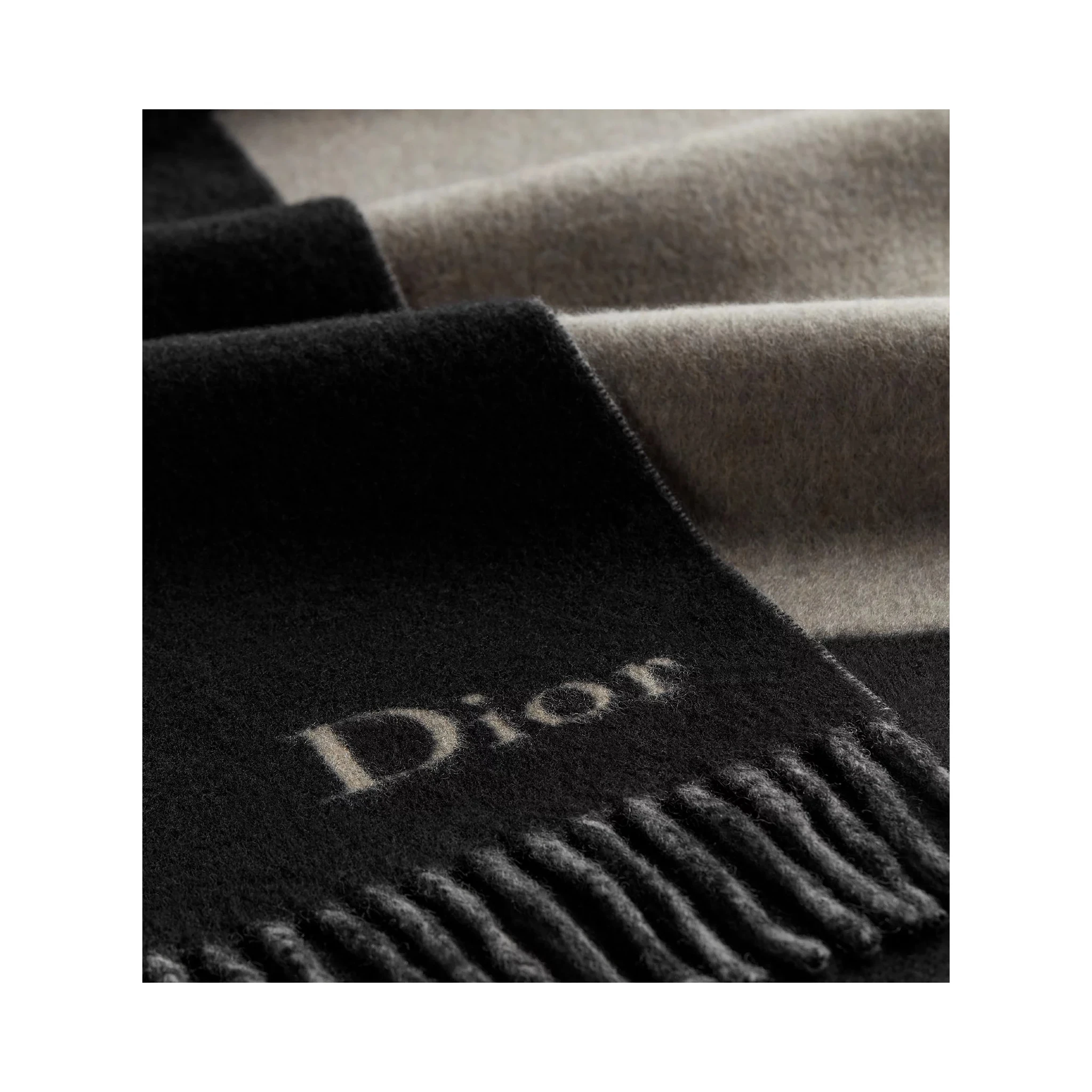 Wool and cashmere double-face scarf