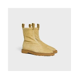 Suede stretch leather ankle boots