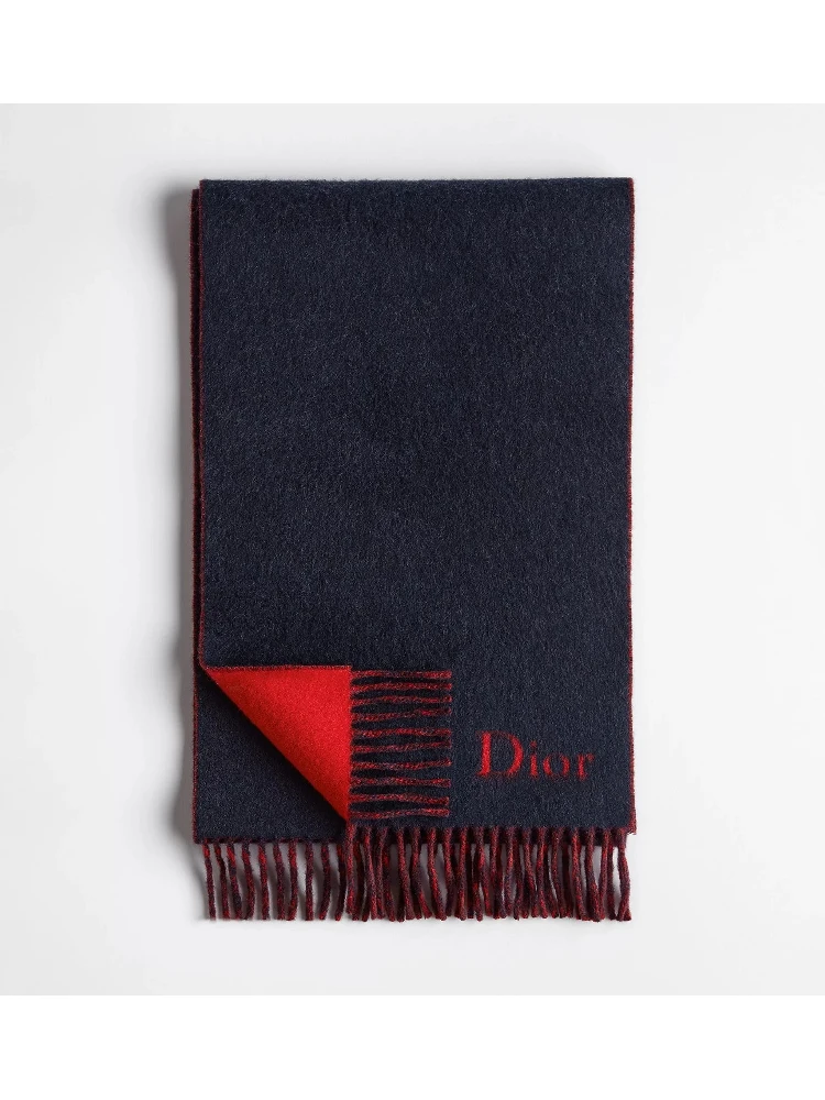 Wool and cashmere double-face scarf
