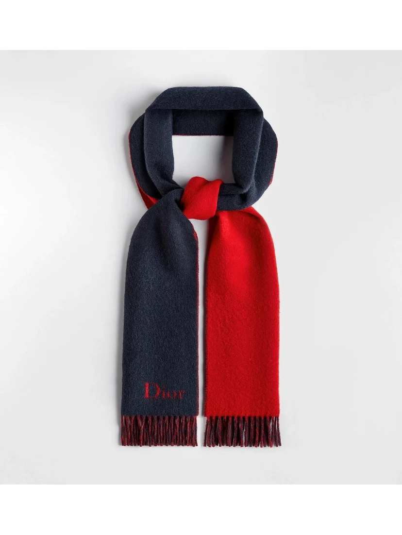Wool and cashmere double-face scarf