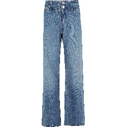 بنطلون جينز بخصر مزدوج