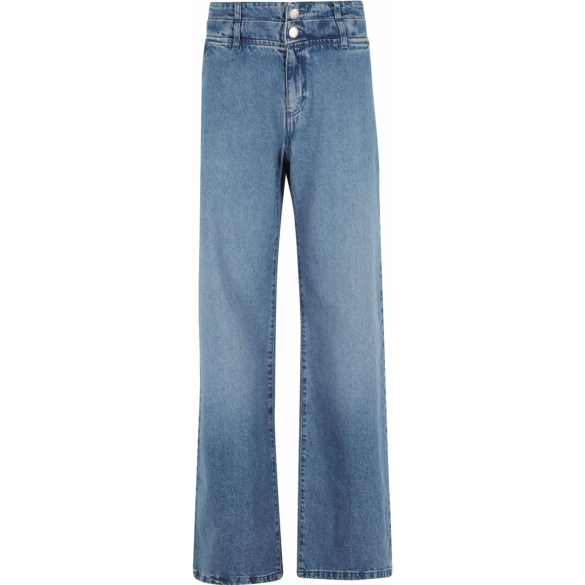 بنطلون جينز بخصر مزدوج