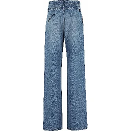 بنطلون جينز بخصر مزدوج