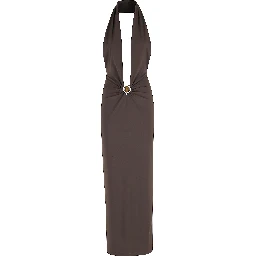 MINERAL STONE RUCHED HALTER LYCRA DRESS