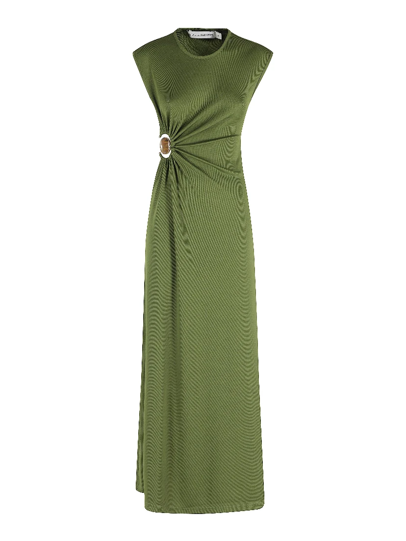 فستان تانك مكشكش مزين بحجر معدني