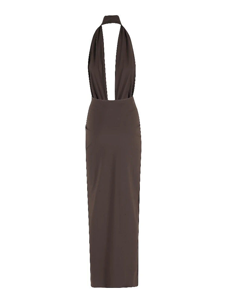 MINERAL STONE RUCHED HALTER LYCRA DRESS alternative