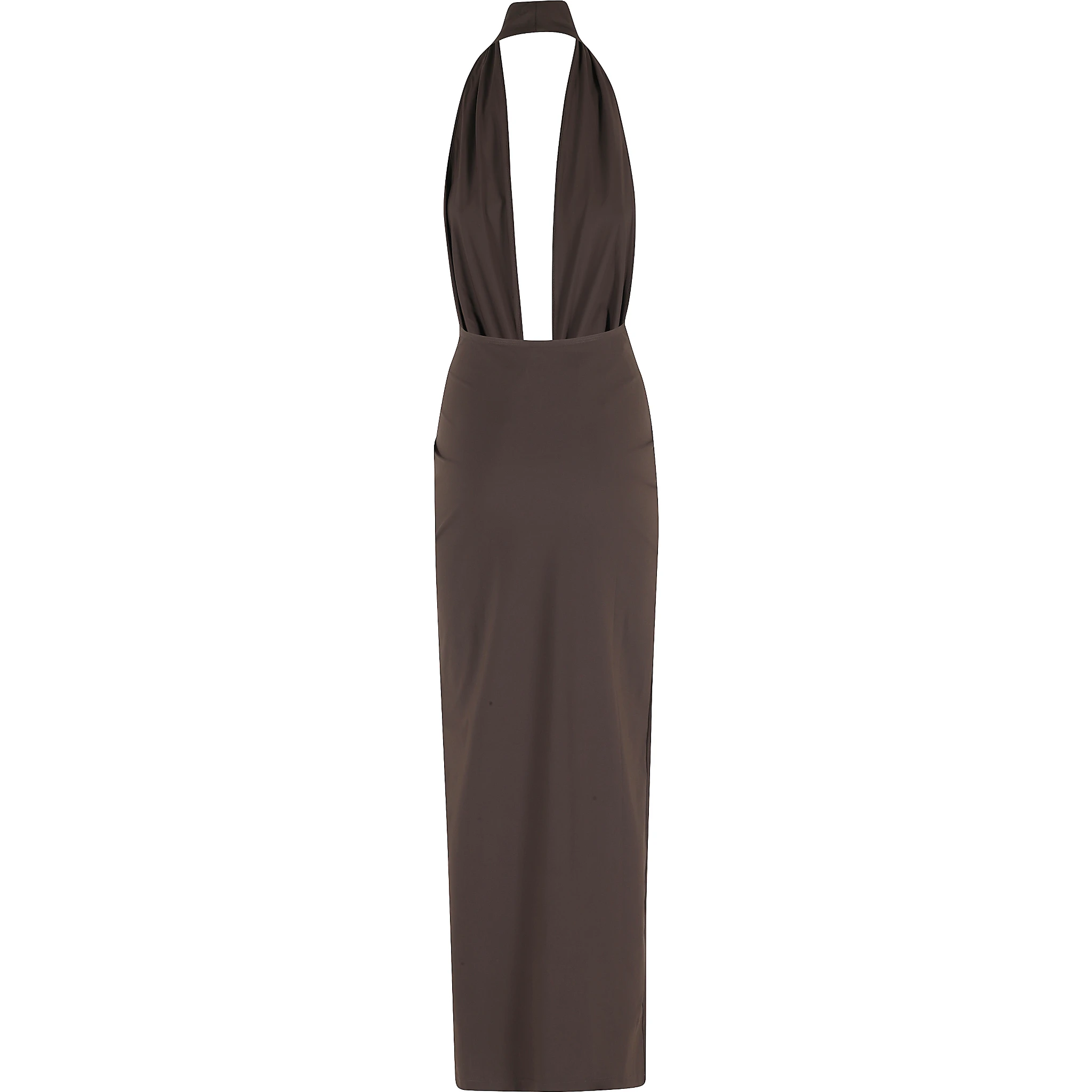 MINERAL STONE RUCHED HALTER LYCRA DRESS