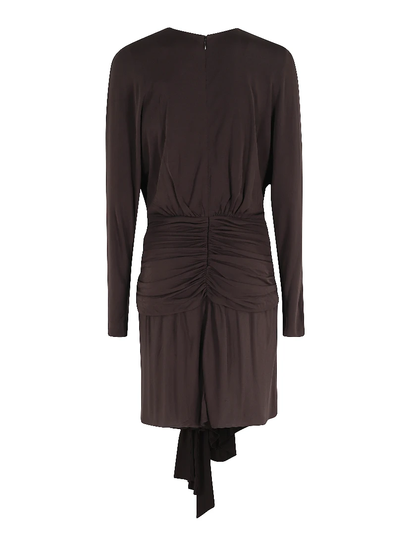 STONE PIN SCARF DRAPE MINI DRESS