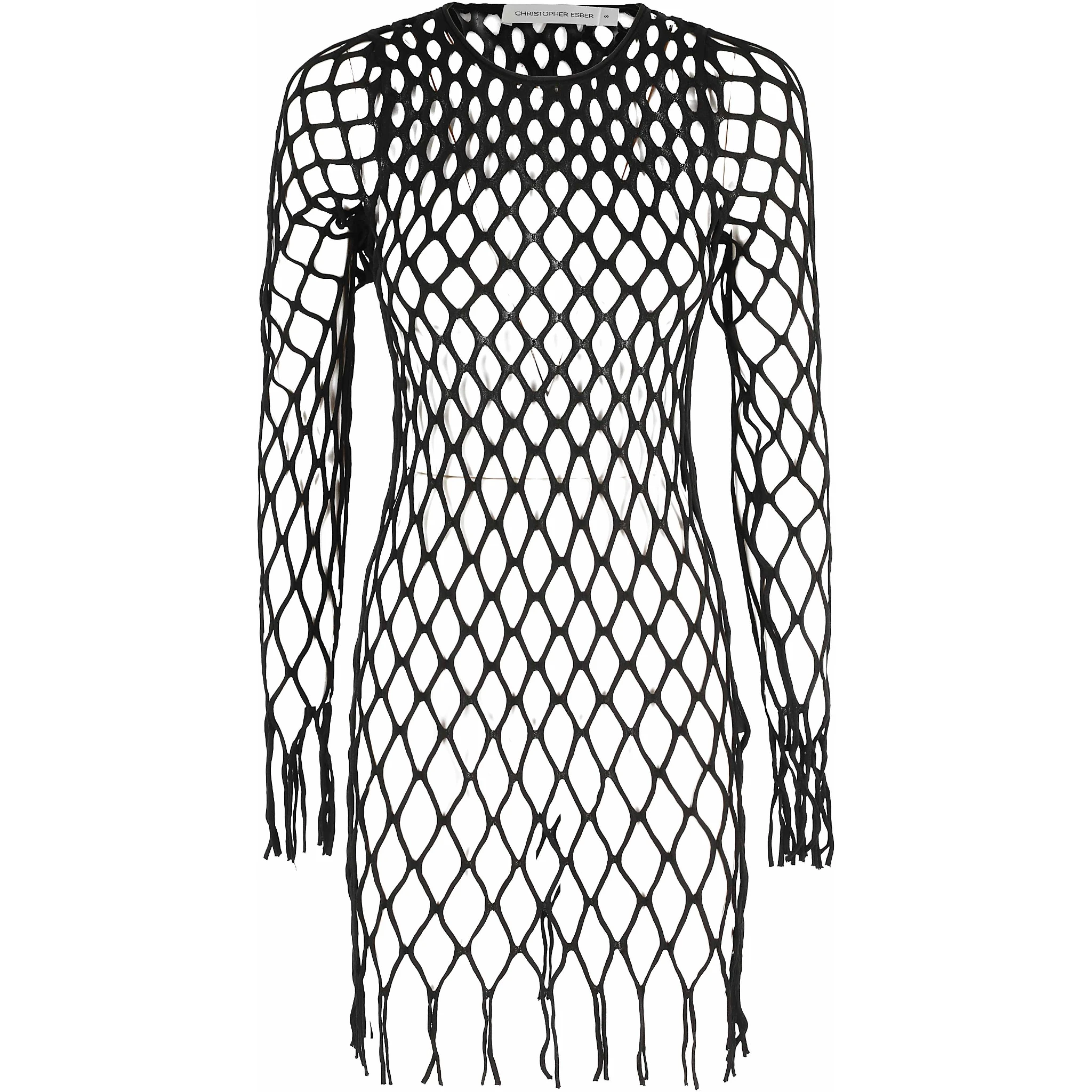 KNITTED MESH MINI DRESS