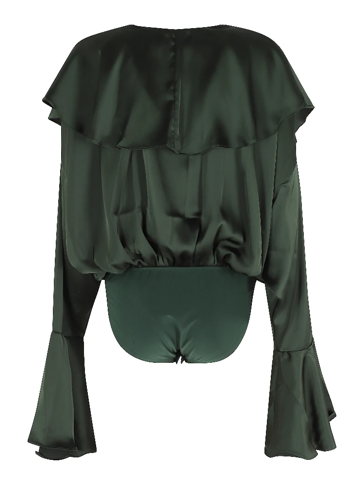 LONG SLEEVE DEEP V RUFFLE BODYSUIT alternative