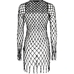 KNITTED MESH MINI DRESS