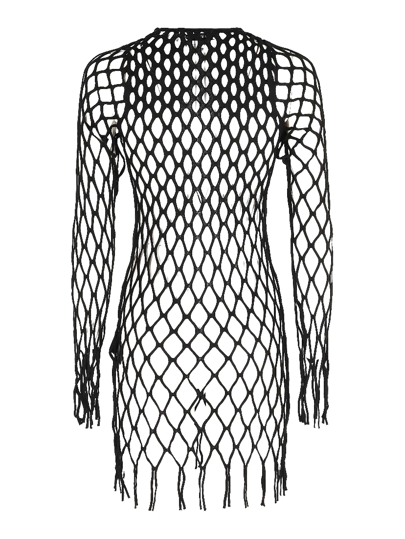 KNITTED MESH MINI DRESS
