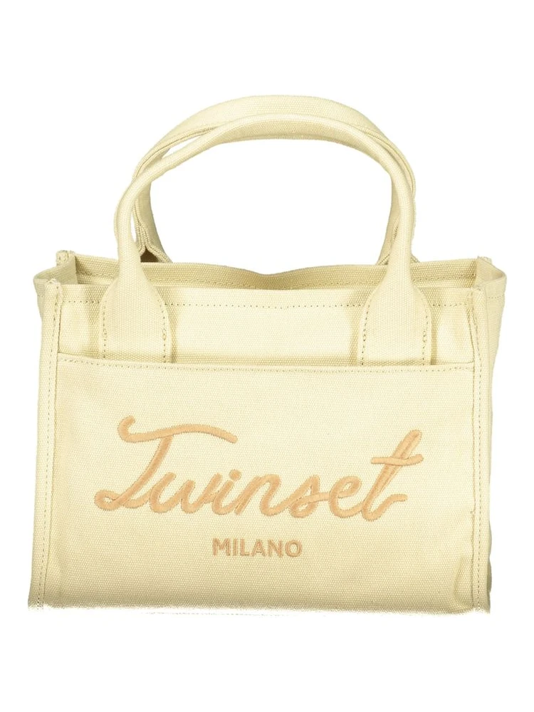 Beige Cotton Women Handbag